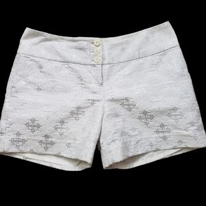 The Limited Cassidy fit women's short size 8 classy silver sheen ecru band waist